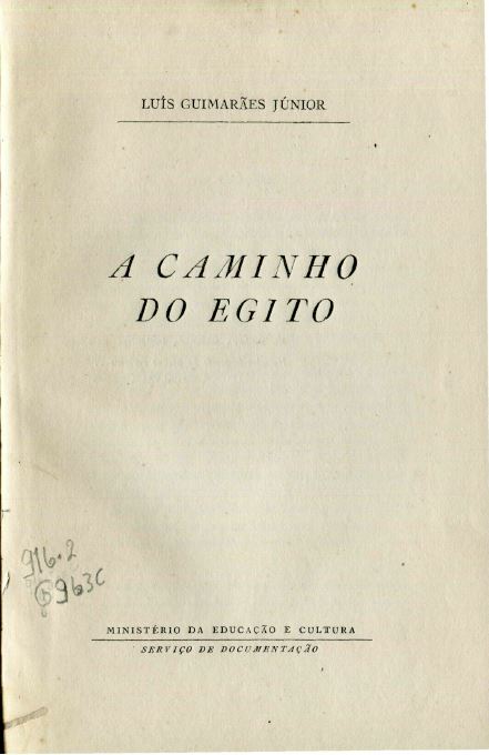 Capa do Livro A Caminho do Egito