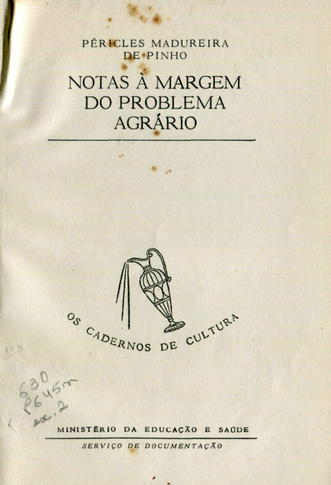 Capa do Livro Notas à Margem Do Problema Agrário