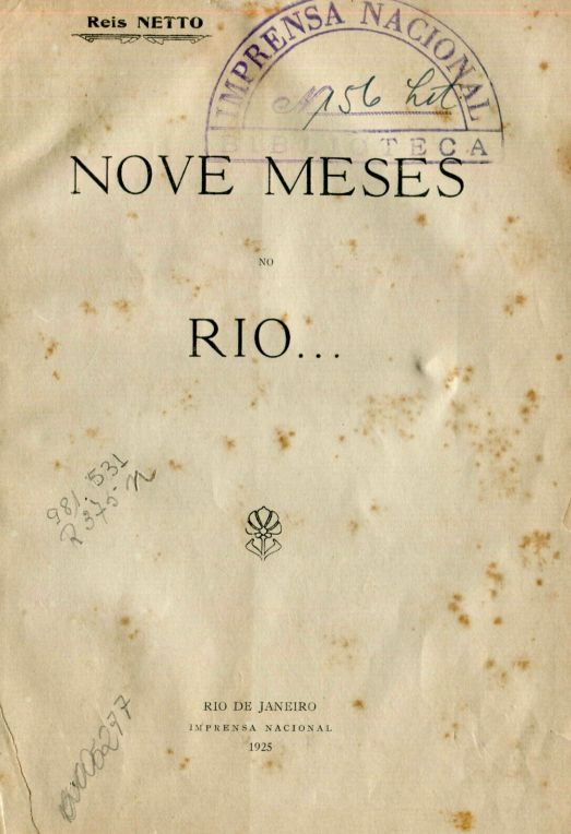 Capa do Livro Nove Meses no Rio...