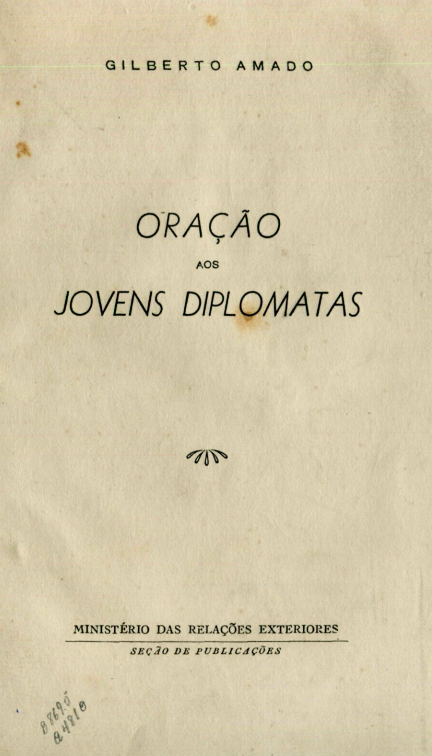Capa do Livro Oração aos Jovens Diplomatas