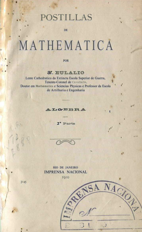 Capa do Livro Postillas de Mathematica - Algebra 2ª parte