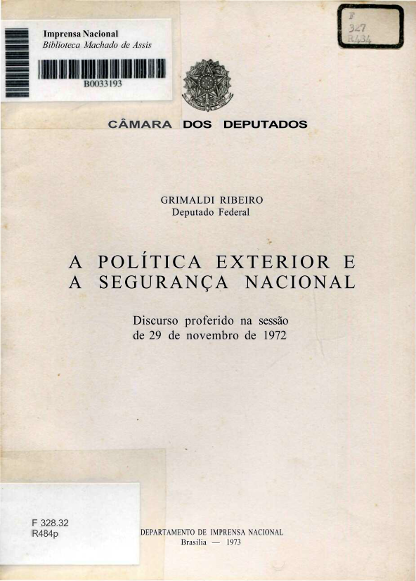 Capa do Livro A Politica Exterior e a Segurança Nacional