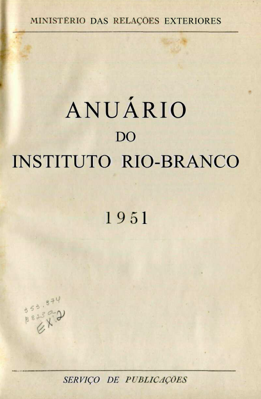 Capa do Livro Anuário do Instituto Rio-Branco