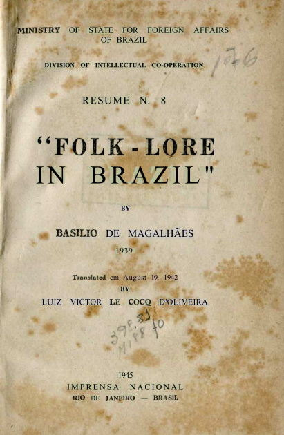 Capa do Livro Folk - Lore In Brazil