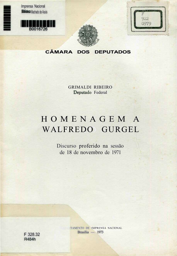 Capa do Livro Homenagem a Walfredo Gurgel