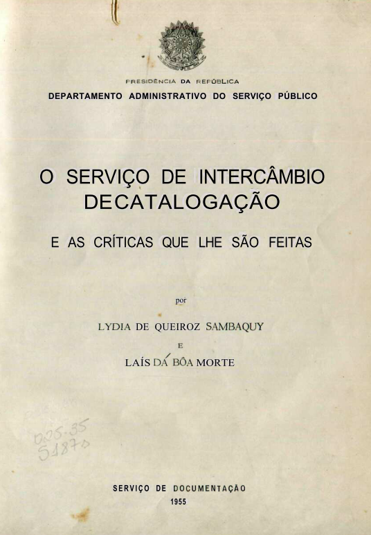 Capa do Livro O Serviço de Intercambio de Catalogação