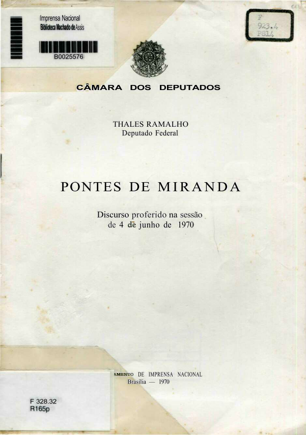 Capa do Livro Pontes de Miranda