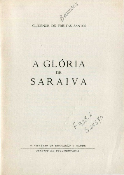 Capa do Livro A Glória de Saraiva