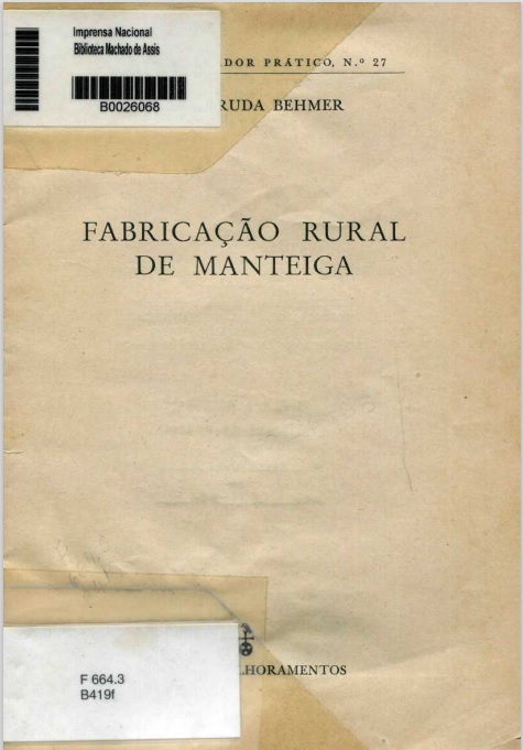 Capa do Livro ABC do Lavrador Prático Nº 27 - Fabricação Rural da Manteiga