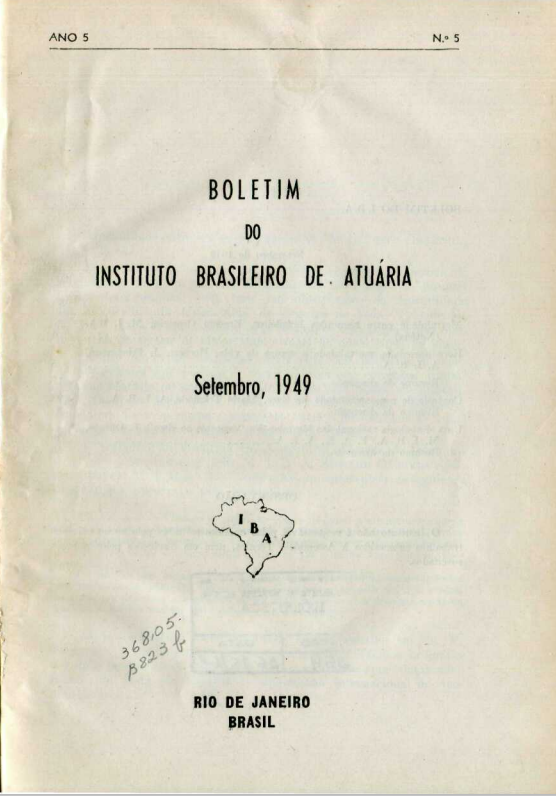 Capa do Livro Boletim do Instituto Brasileiro de Atuária