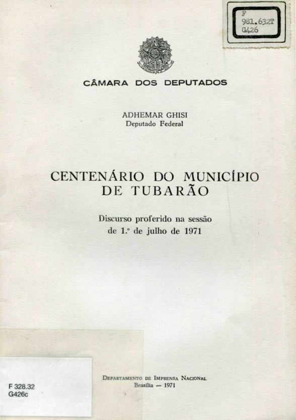 Capa do Livro Centenário do Município de Tubarão