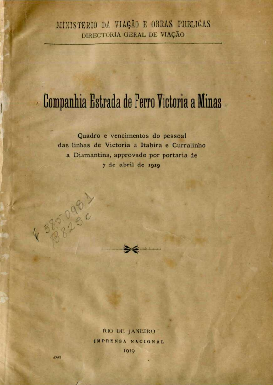 Capa do Livro Companhia Estrada de Ferro Victória a Minas