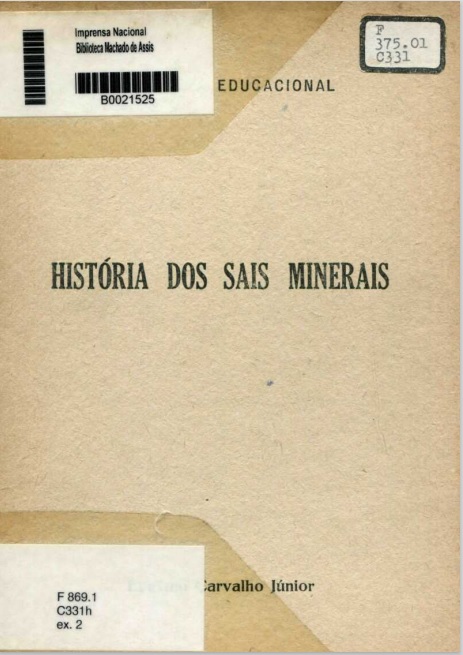 Capa do Livro História dos Sais Minerais
