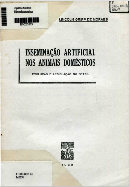 Capa do Livro Inseminação Artificial nos Animais Domésticos: evolução e legislação no Brasil