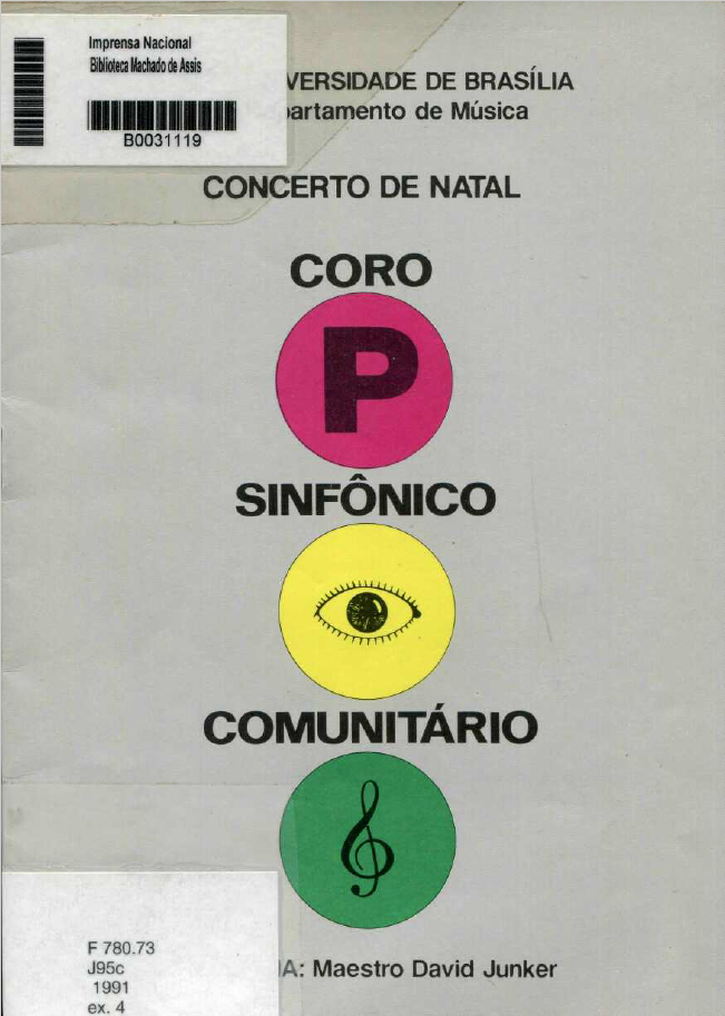 Capa do Livro Coro Sinfônico Comunitário - Concerto de Natal