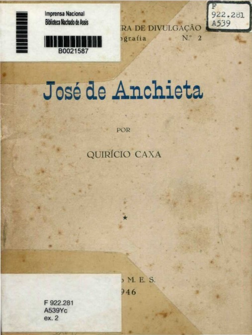 Capa do Livro José de Anchieta