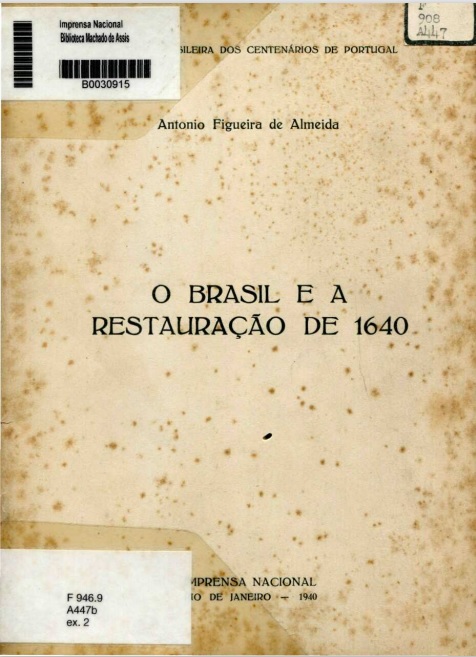 Capa do Livro O Brasil e a Restauração de 1640