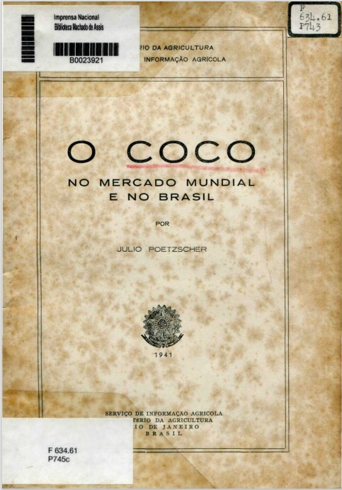 Capa do Livro O Coco - no mercado mundial e no Brasil