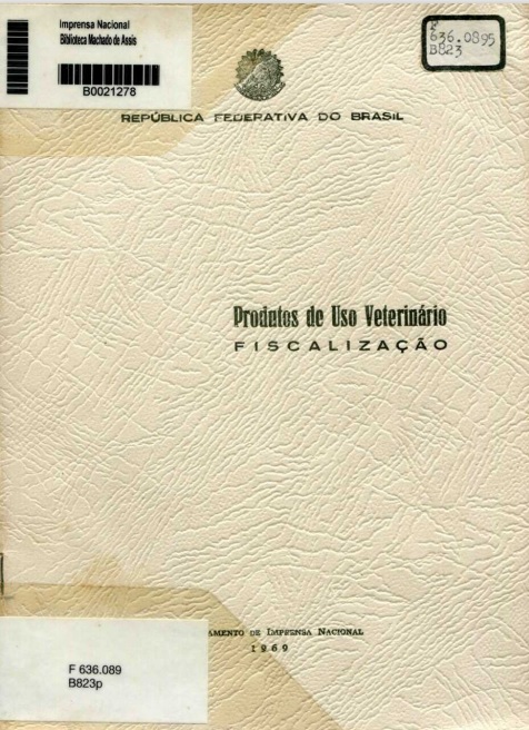 Capa do Livro Produtos de Uso Veterinário - Fiscalização