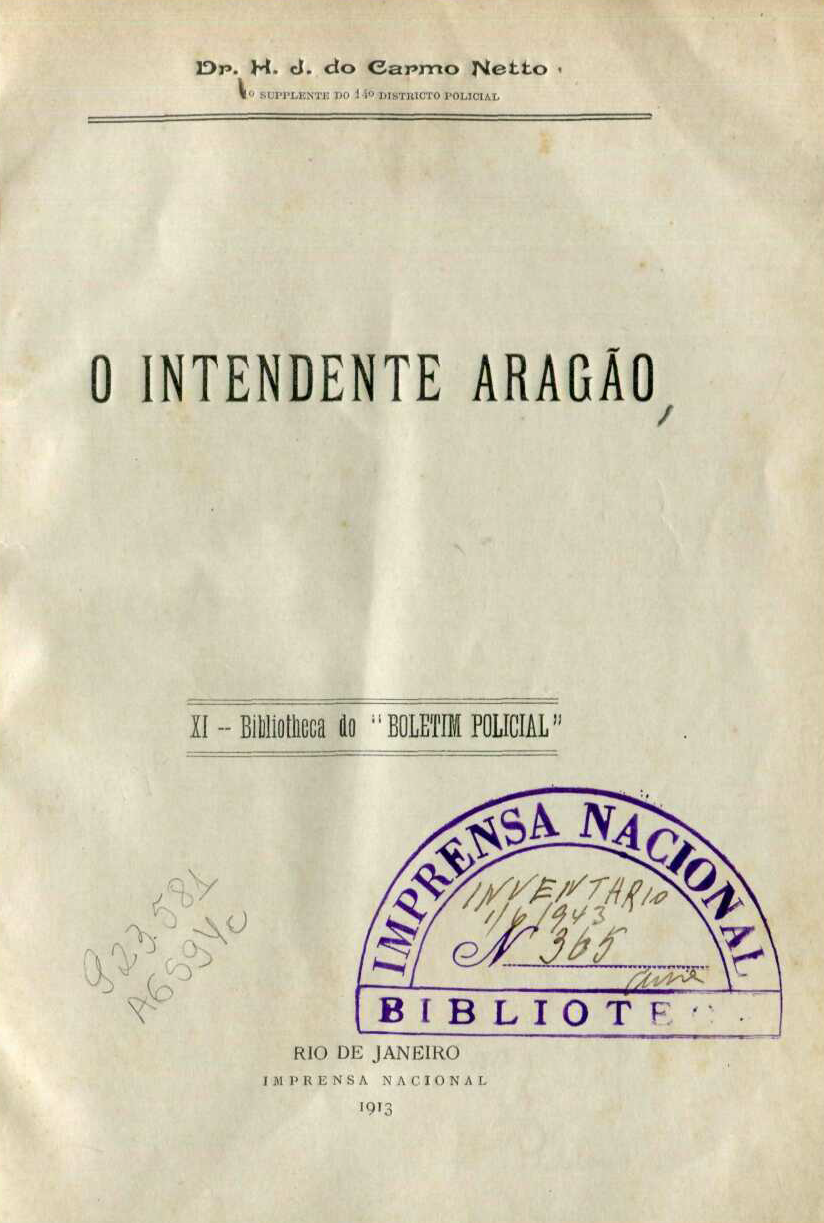 Capa do Livro O Intendente Aragão