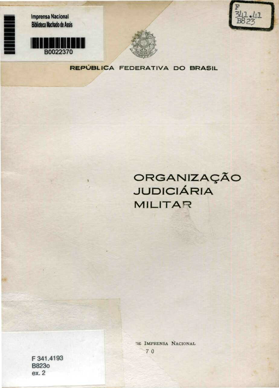Capa do Livro Organização Judiciária Militar