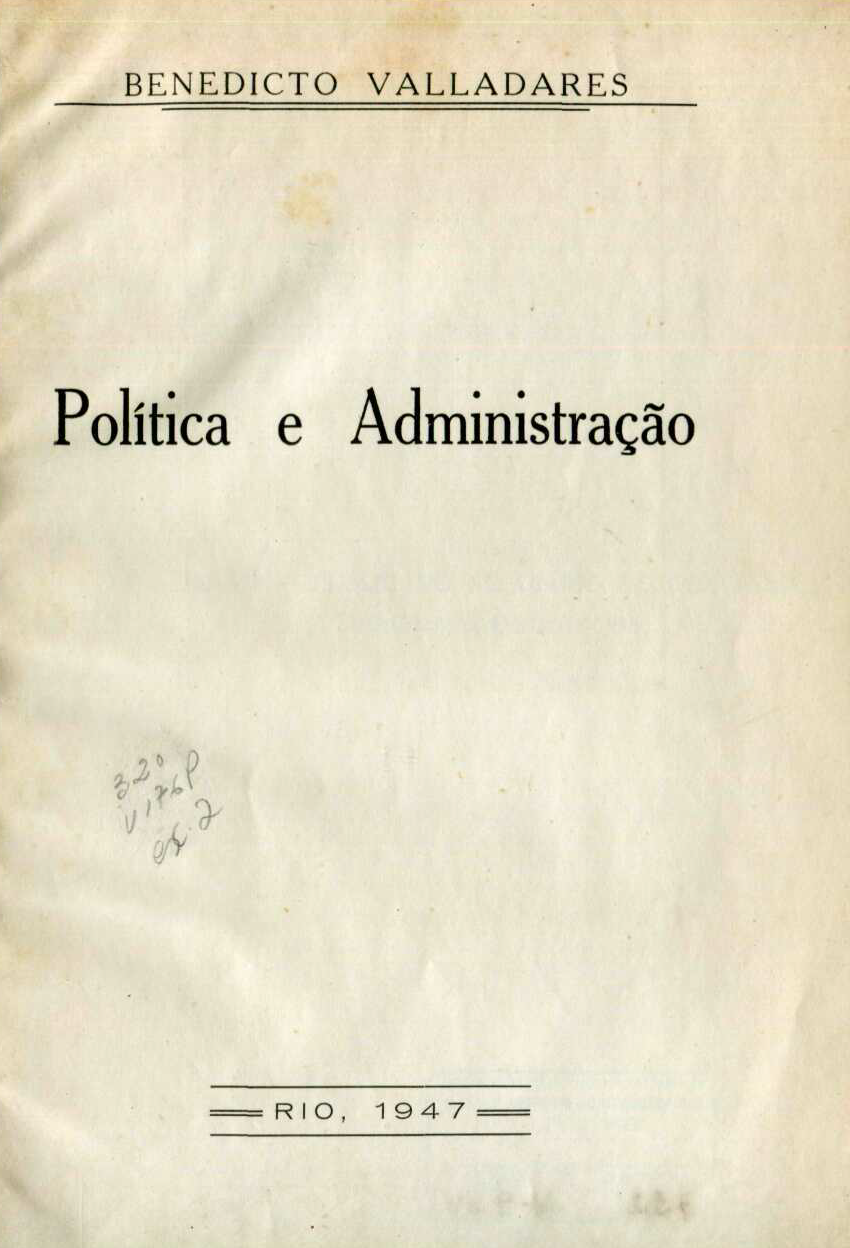 Capa do Livro Politica e Administração