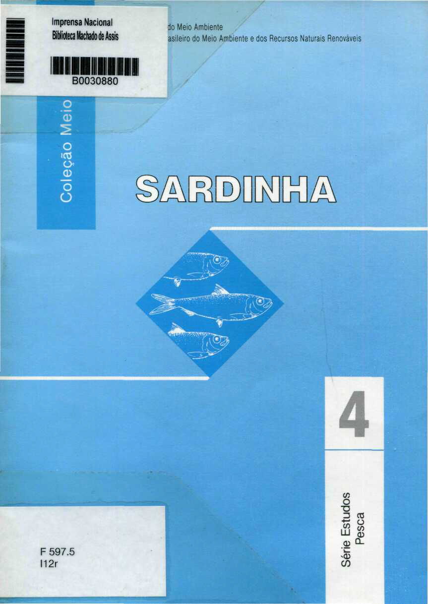 Capa do Livro Coleção Meio Ambiente - Sardinha - Série Estudos - Pesca, nº 4