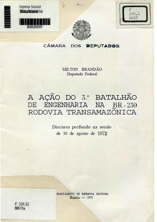 Capa do Livro A Ação do 3º Batalhão de Engenharia na BR - 230 Rodovia Transamazônica