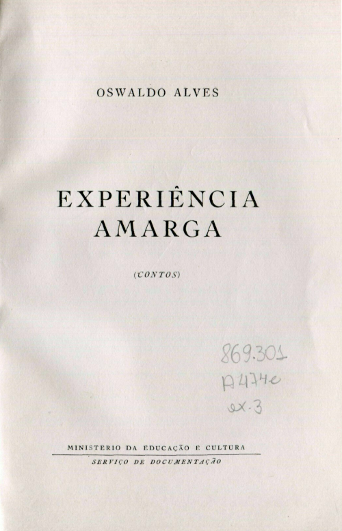 Capa do Livro Experiência Amarga
