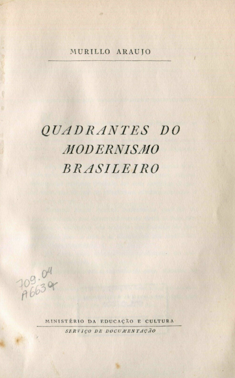 Capa do Livro Quadrantes do Modernismo Brasileiro