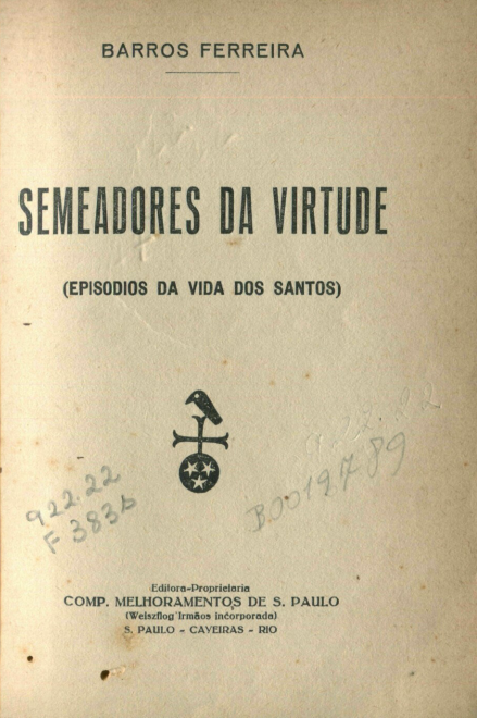 Capa do Livro Semeadores da Virtude