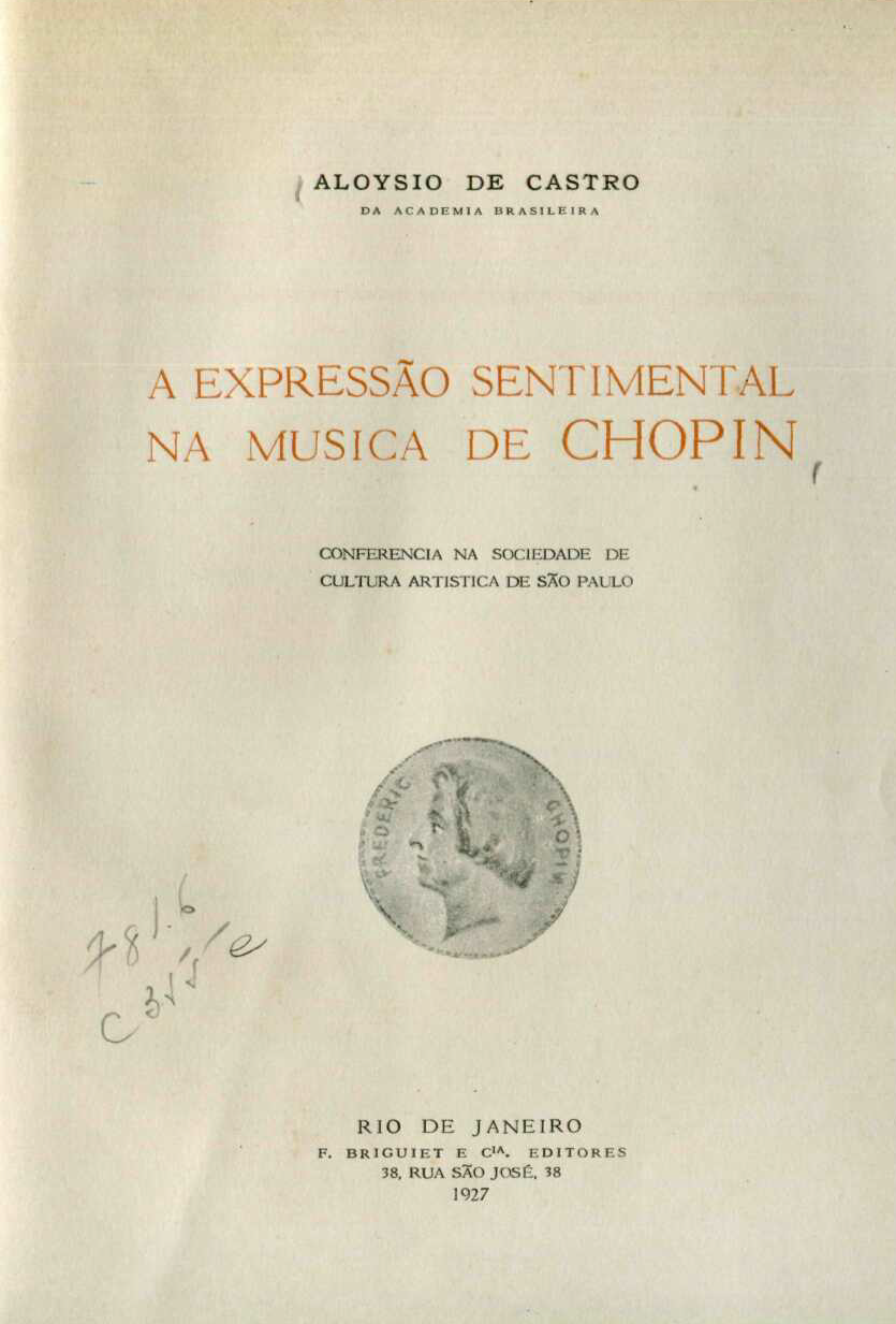 Capa do Livro A Expressão Sentimental na Música de Chopin