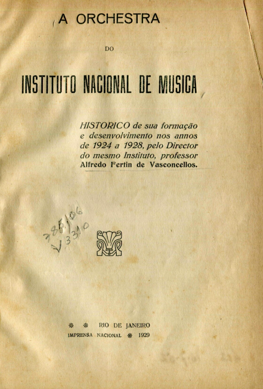 Capa do Livro A Orquestra do Instituto Nacional de Música