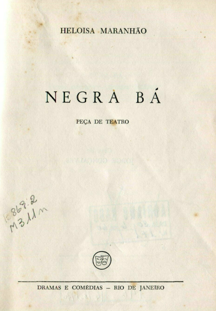 Capa do Livro Negra Bá - Peça de Teatro