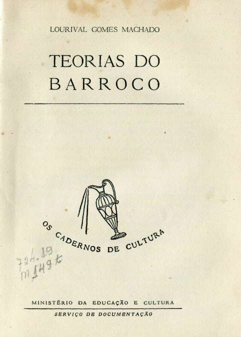 Capa do Livro Teorias do Barroco--Lourival Gomes Machado