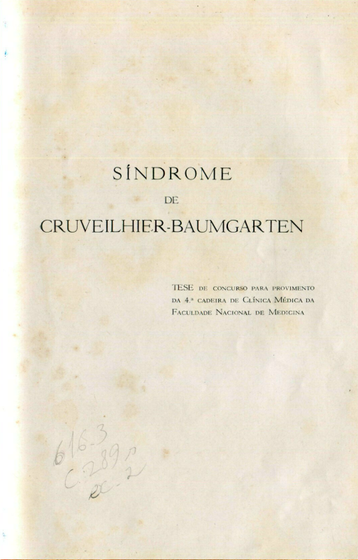 Capa do Livro Síndrome de Cruveilhier