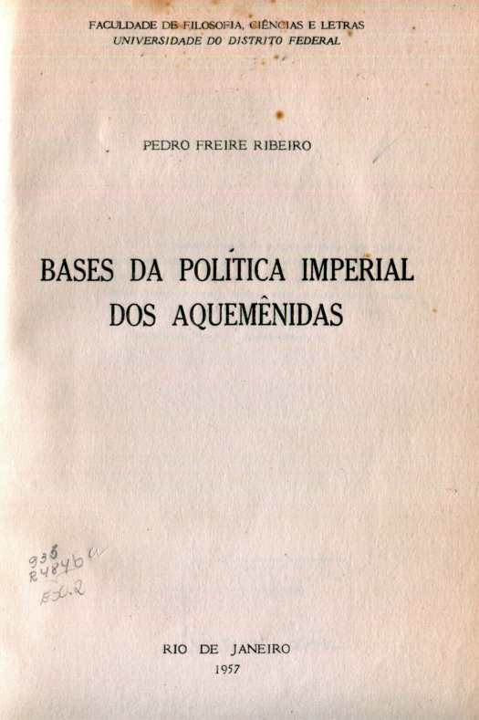 Capa do Livro Bases da Política Imperial dos Aquemênidas