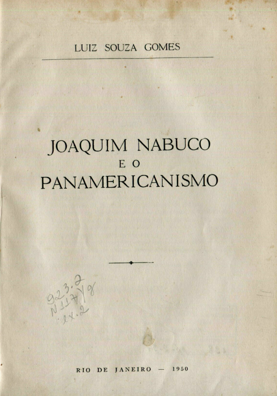 Capa do Livro Joaquim Nabuco e o Panamericanismo