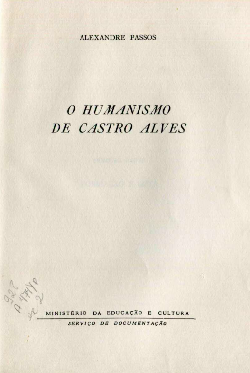 Capa do Livro O Humanismo de Castro Alves