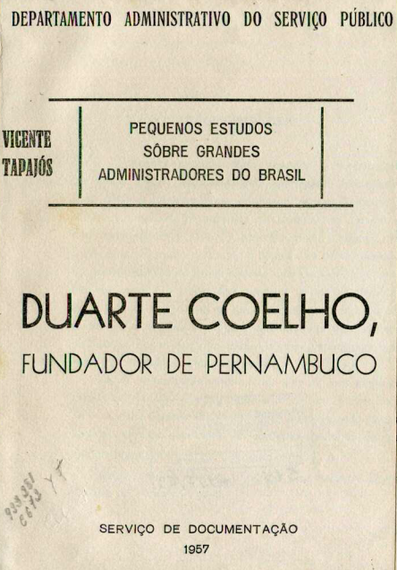 Capa do Livro Pequenos Estudos Sobre Administradores Brasileiros-Duarte Coelho