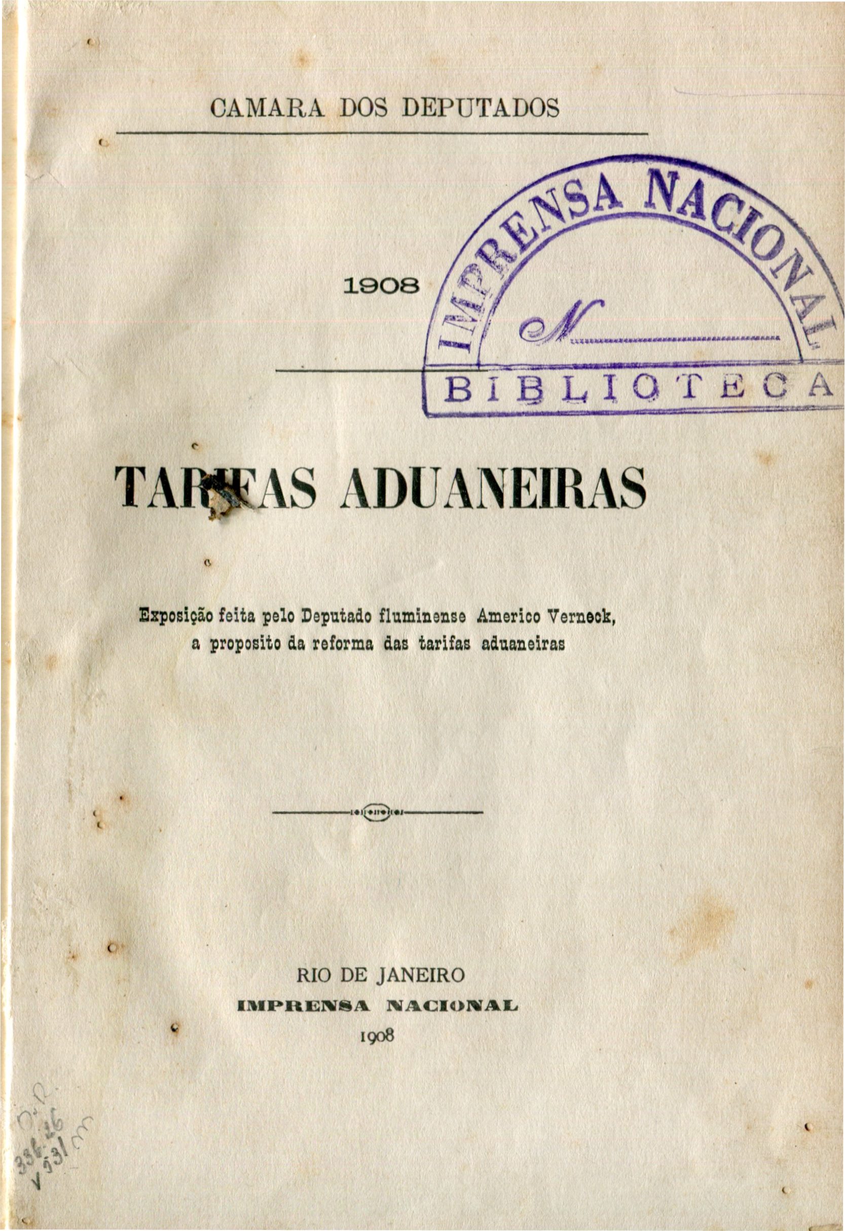 Capa do Livro Tarifas Aduaneiras