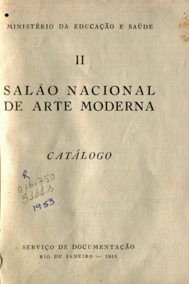 Capa do Livro II Salão Nacional de Arte Moderna - Catálogo 1953