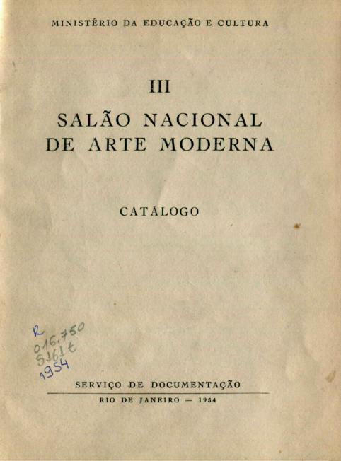 Capa do Livro III Salão Nacional de Arte Moderna - Catálogo 1954
