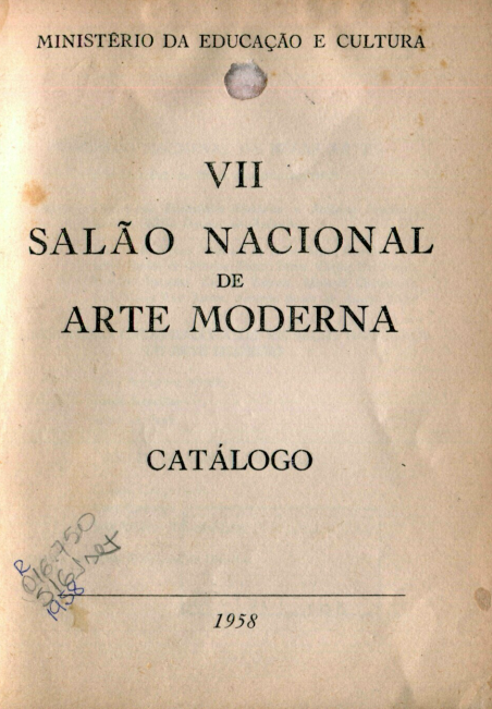Capa do Livro VII Salão Nacional de Arte Moderna - Catálogo 1958