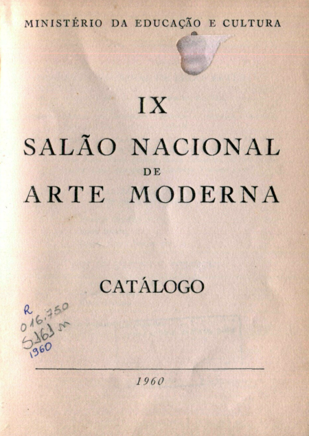 Capa do Livro IX Salão Nacional de Arte Moderna - Catálogo 1960