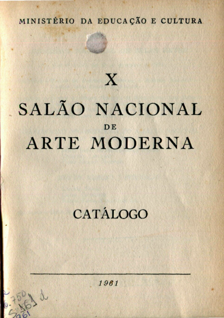 Capa do Livro X Salão Nacional de Arte Moderna - Catálogo 1961