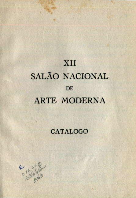 Capa do Livro XII Salão Nacional de Arte Moderna - Catálogo 1963