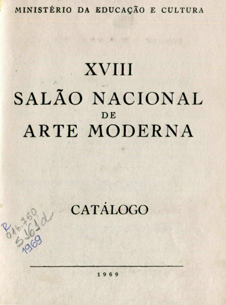 Capa do Livro XVIII Salão Nacional de Arte Moderna - Catálogo 1969