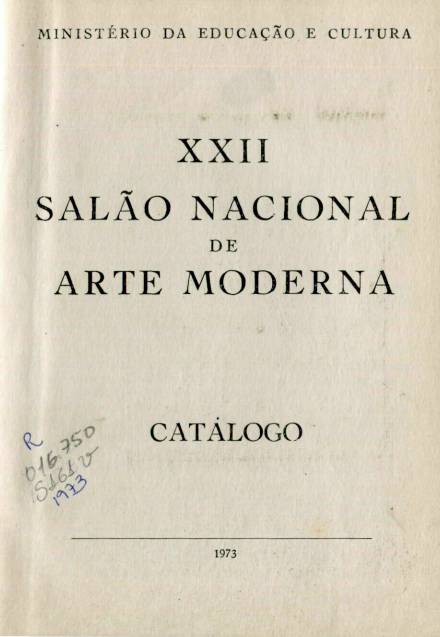 Capa do Livro XXII Salão Nacional de Arte Moderna - Catálogo 1973