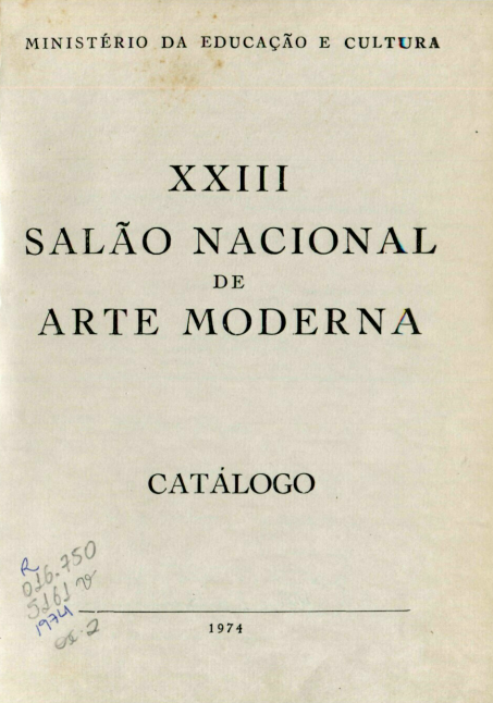 Capa do Livro XXIII Salão Nacional de Arte Moderna - Catálogo 1974